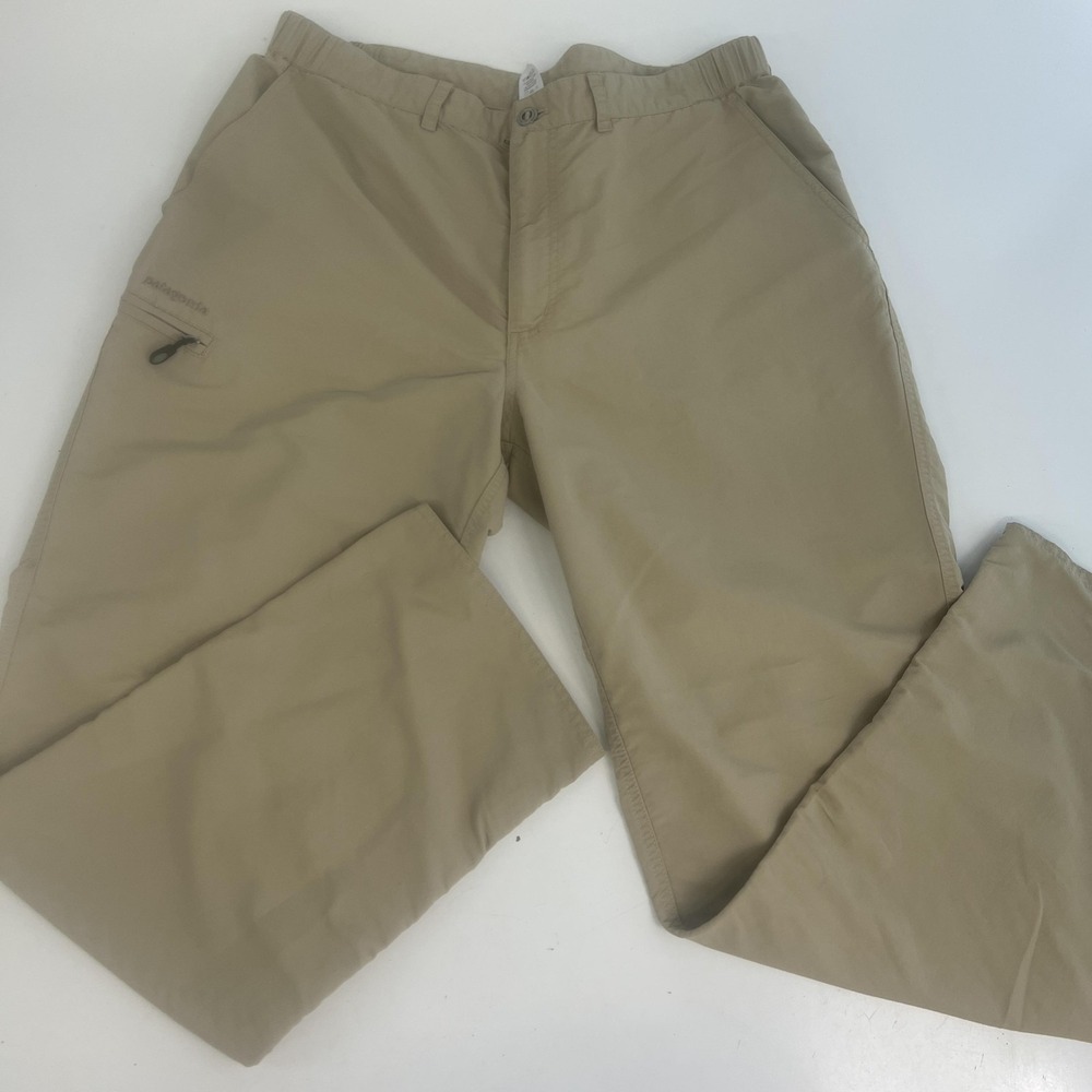 Patagonia Pants Mens 36x31 Beige Nylon Lightweight Hiking Travel Quick Dry